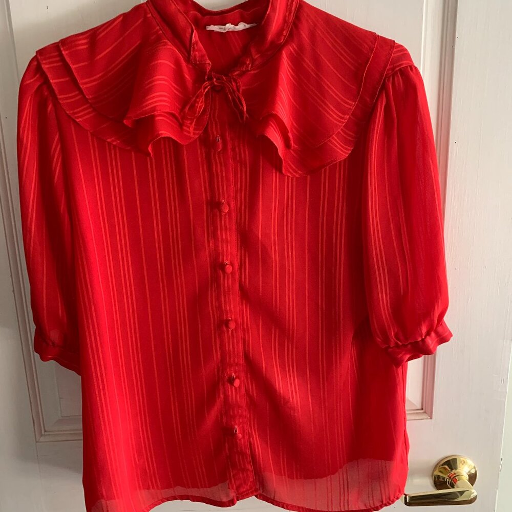 Darling Polyester Puffed Sleeve Blouse